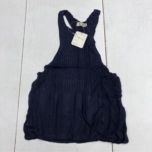 Free People Intimately Black Knit Razorback Crop Tank Womens Size Small New